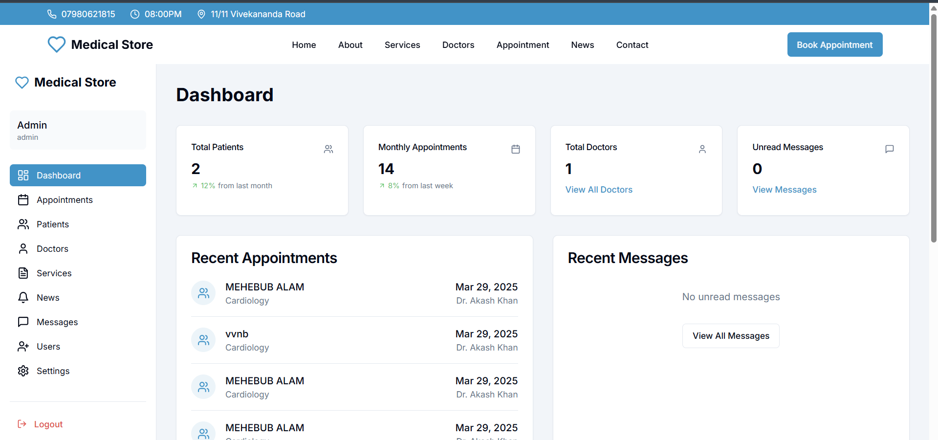 Medico - The Doctor's appointment booking system