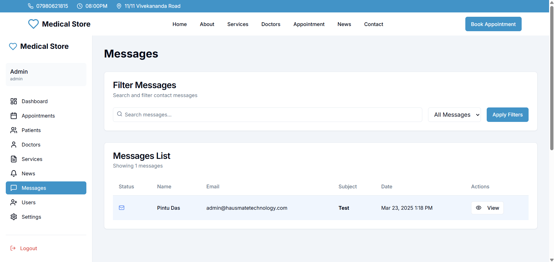 Medico - The Doctor's appointment booking system